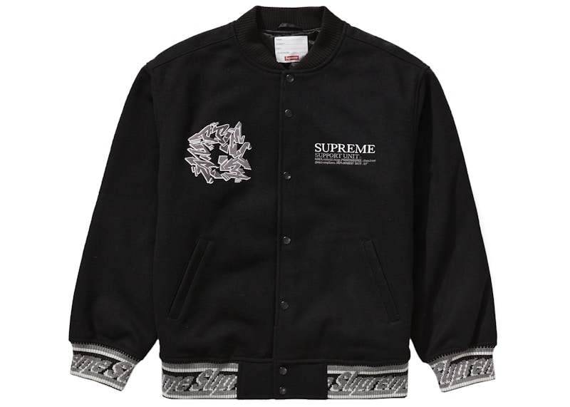 Supreme Support Unit Varsity Jacket Black Men's - FW21 - US