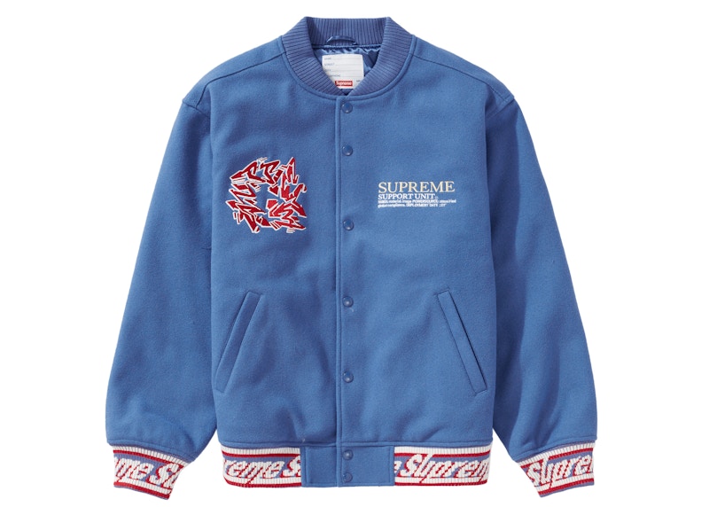 Supreme Support Unit Varsity Jacket Light Blue Men's - FW21 - US