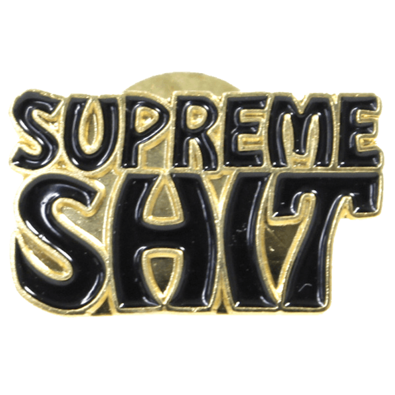 Pre-owned Supreme Shit Black Pin In Gold