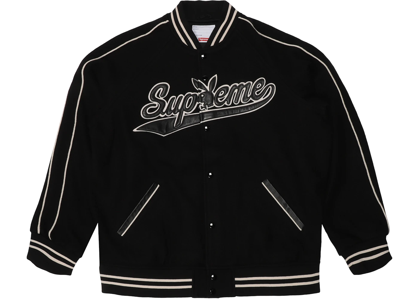 Supreme Playboy Wool Varsity Jacket Black - FW17 - CN
