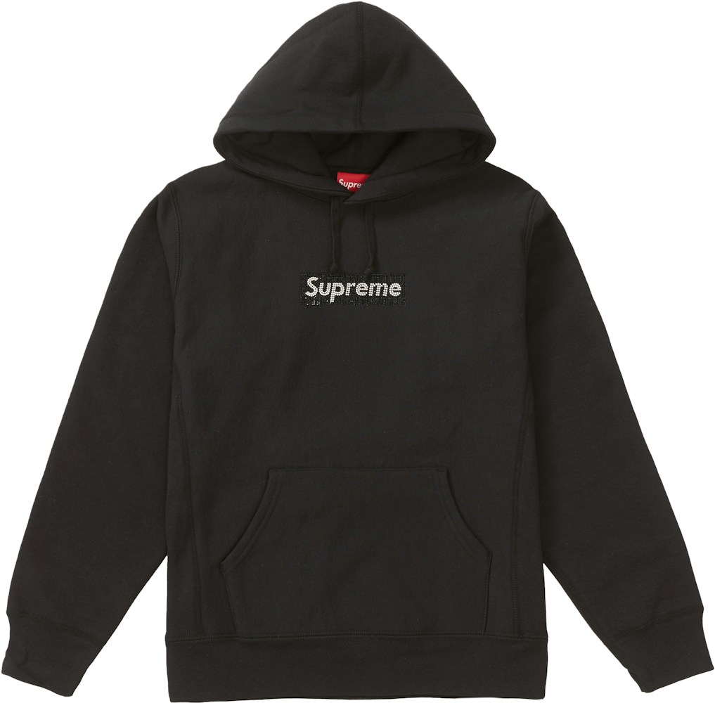 Supreme Swarovski Box Logo Hooded Sweatshirt Black - SS19