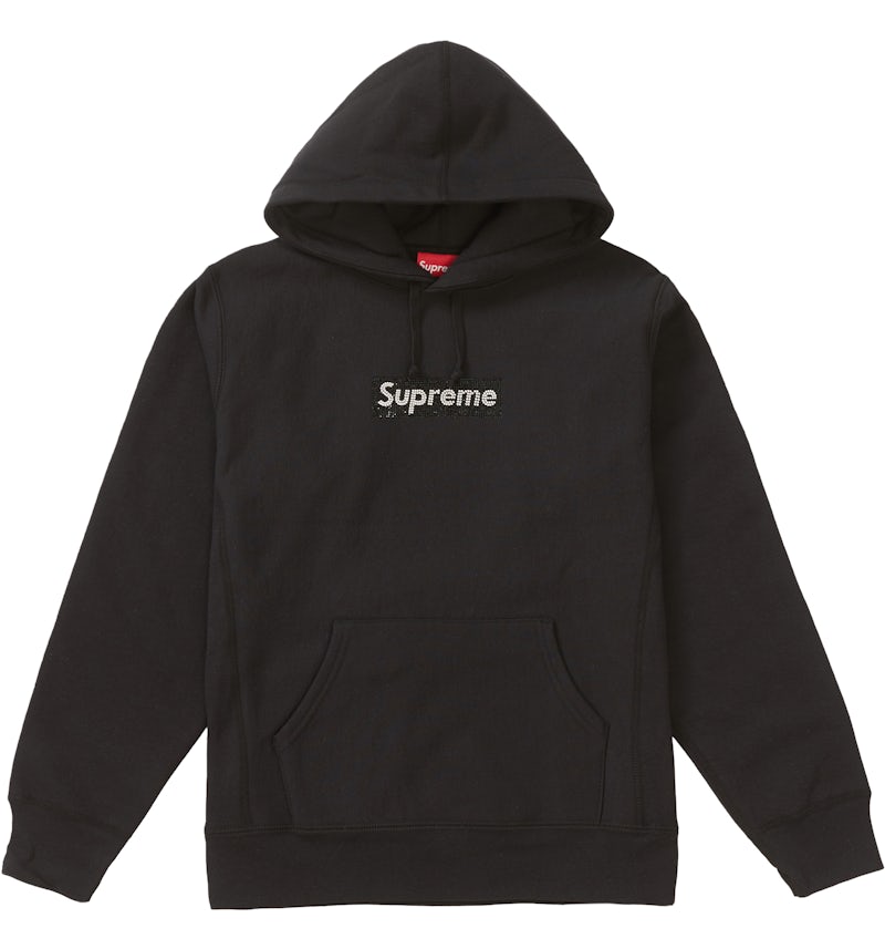Supreme Swarovski Box Logo Hooded Sweatshirt Black Men's SS19 US
