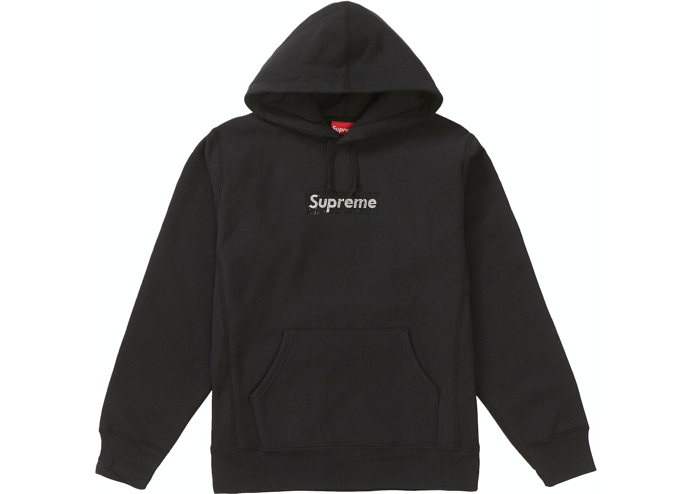 Supreme Swarovski Box Logo Hooded Sweatshirt Black - SS19
