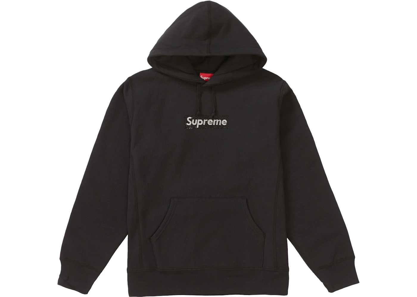 Supreme Swarovski Box Logo Hooded Sweatshirt Black Men's SS19 US