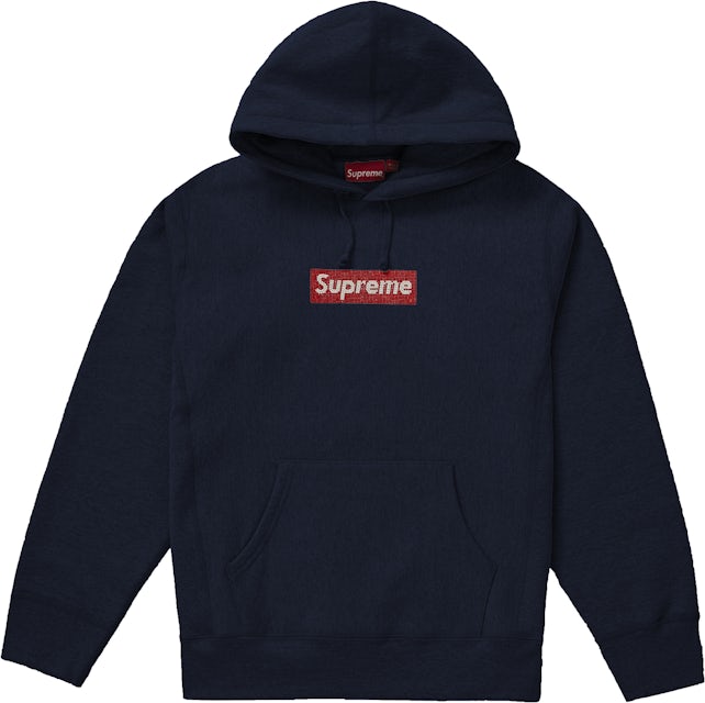 Supreme Box Logo Hoodie Navy With Red Logo Size XL