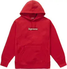Supreme Swarovski Box Logo Hooded Sweatshirt Heather Grey Men's - SS19 - US