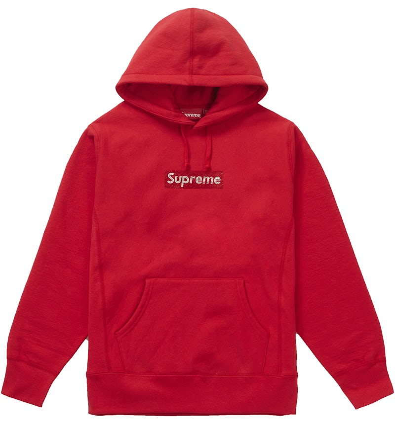 Supreme Swarovski Box Logo Hooded Sweatshirt Red Men's SS19 US