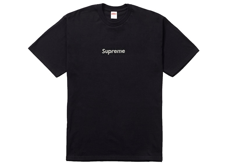 Supreme Swarovski Box Logo Tee Black Men's - SS19 - US