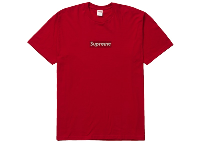 Supreme Swarovski Box Logo Tee Red メンズ - SS19 - JP