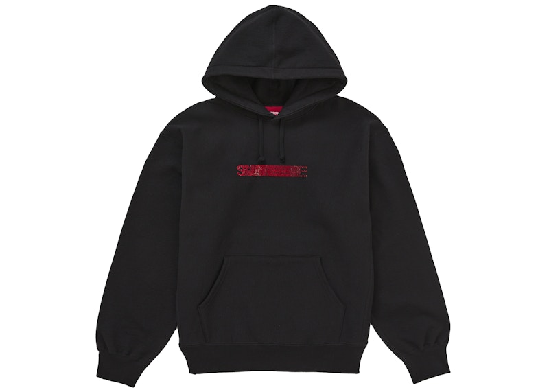 Pre-owned Supreme Men's  Swarovski Motion Logo Hooded Sweatshirt In Black