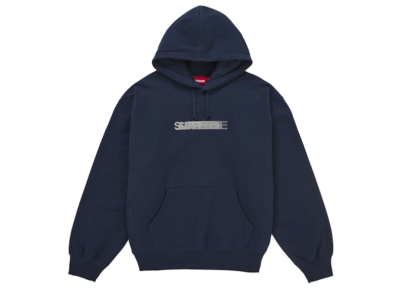Pre-owned Supreme Men's  Swarovski Motion Logo Hooded Sweatshirt In Navy Blue