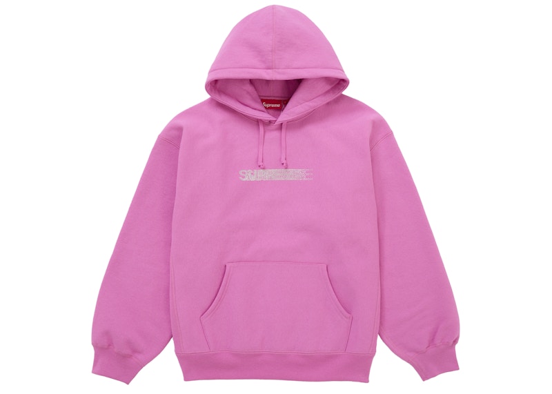 トップス Supreme x Swarovski Motion Logo Hooded Supreme Swarovski Motion Logo Hooded Sweatshirt Pink Men's
