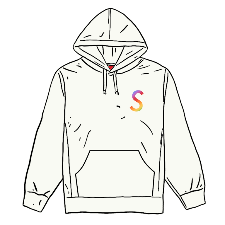 Pre-owned Supreme Swarovski S Logo Hooded Sweatshirt White
