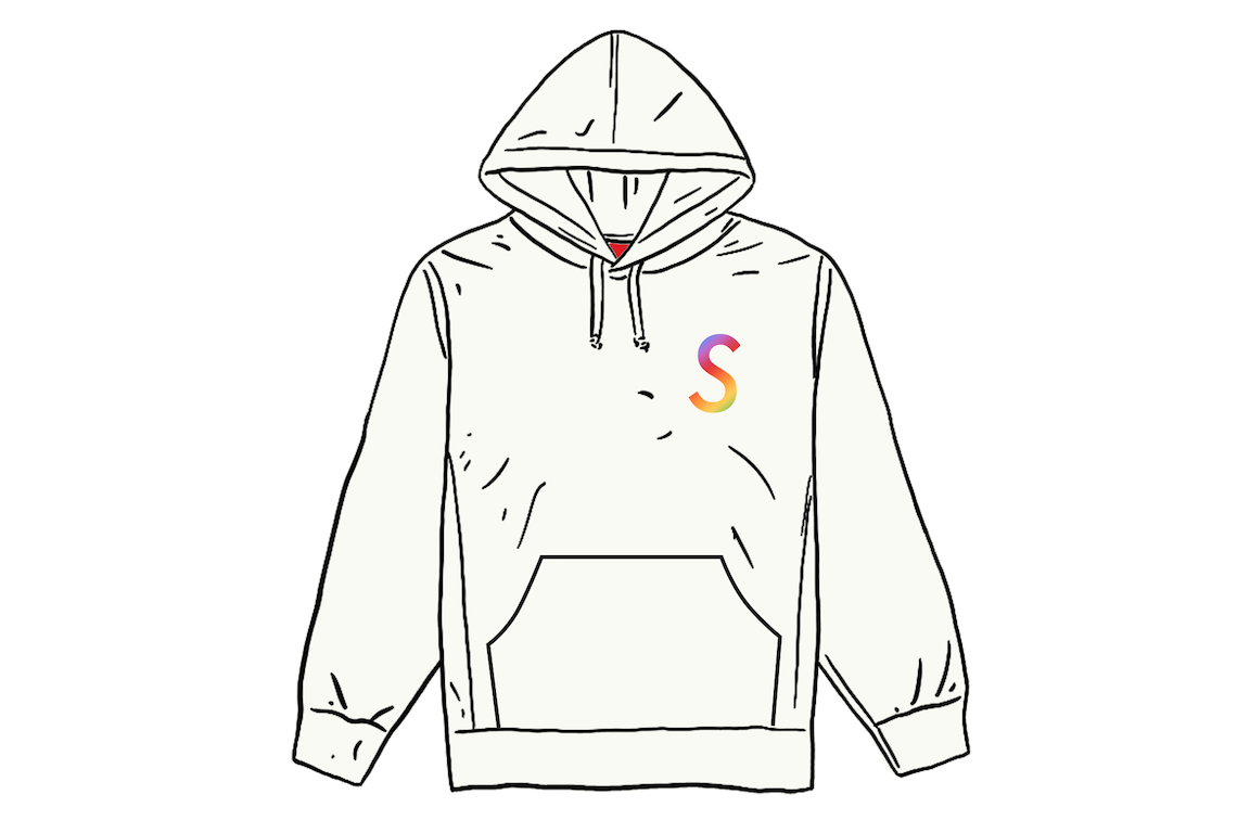 Pre-owned Supreme Swarovski S Logo Hooded Sweatshirt White