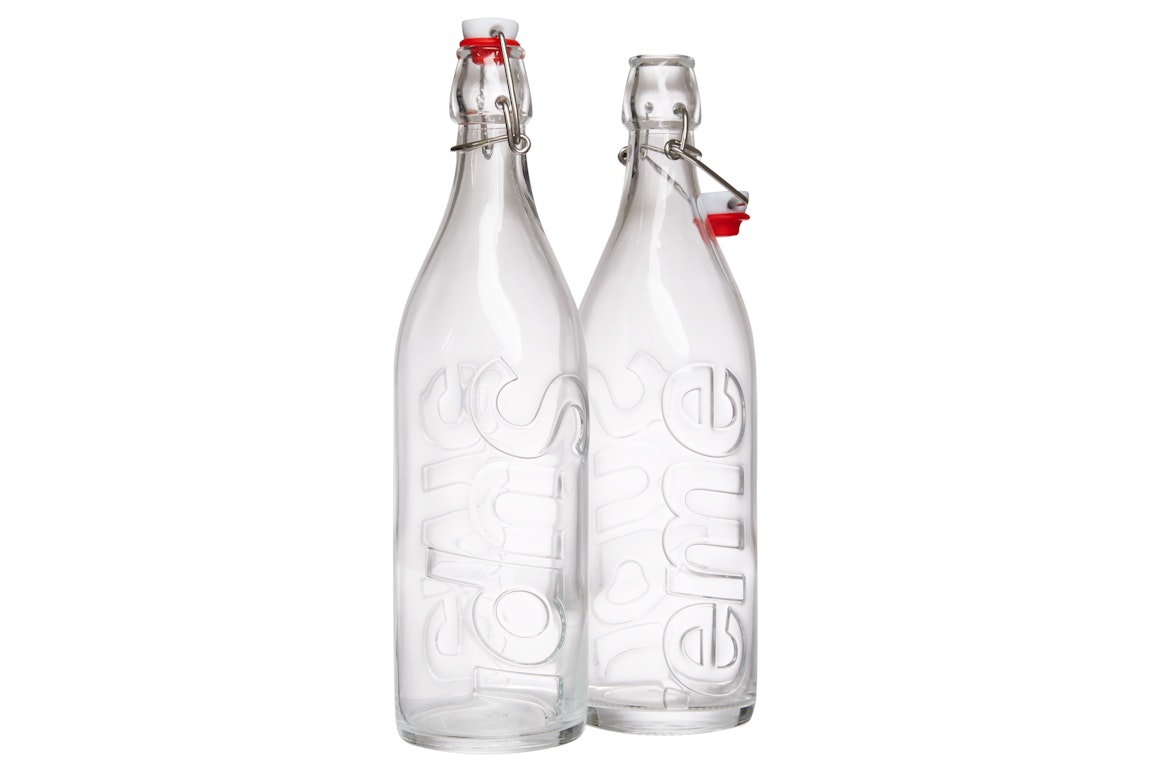 Pre-owned Supreme Swing Top 1.0l Bottle (set Of 2) Clear