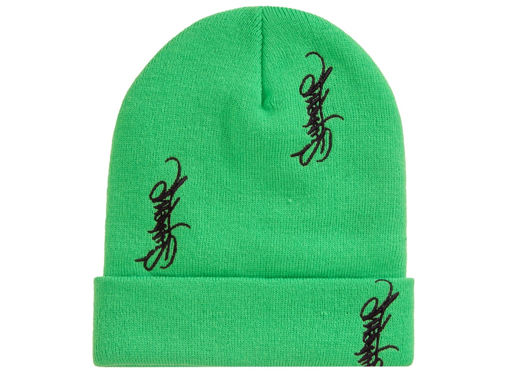 Pre-owned Supreme Tag Beanie Lime Green