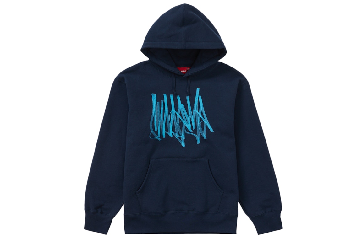 Click to view more detailed imagery on our partner's website Pre-owned Supreme Tag Hooded Sweatshirt Navy