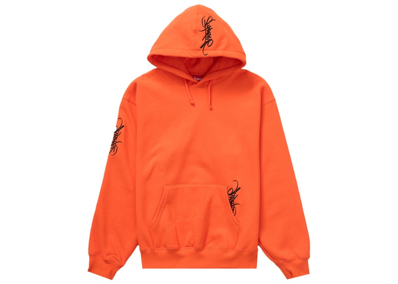 Orange best sale hoodie supreme