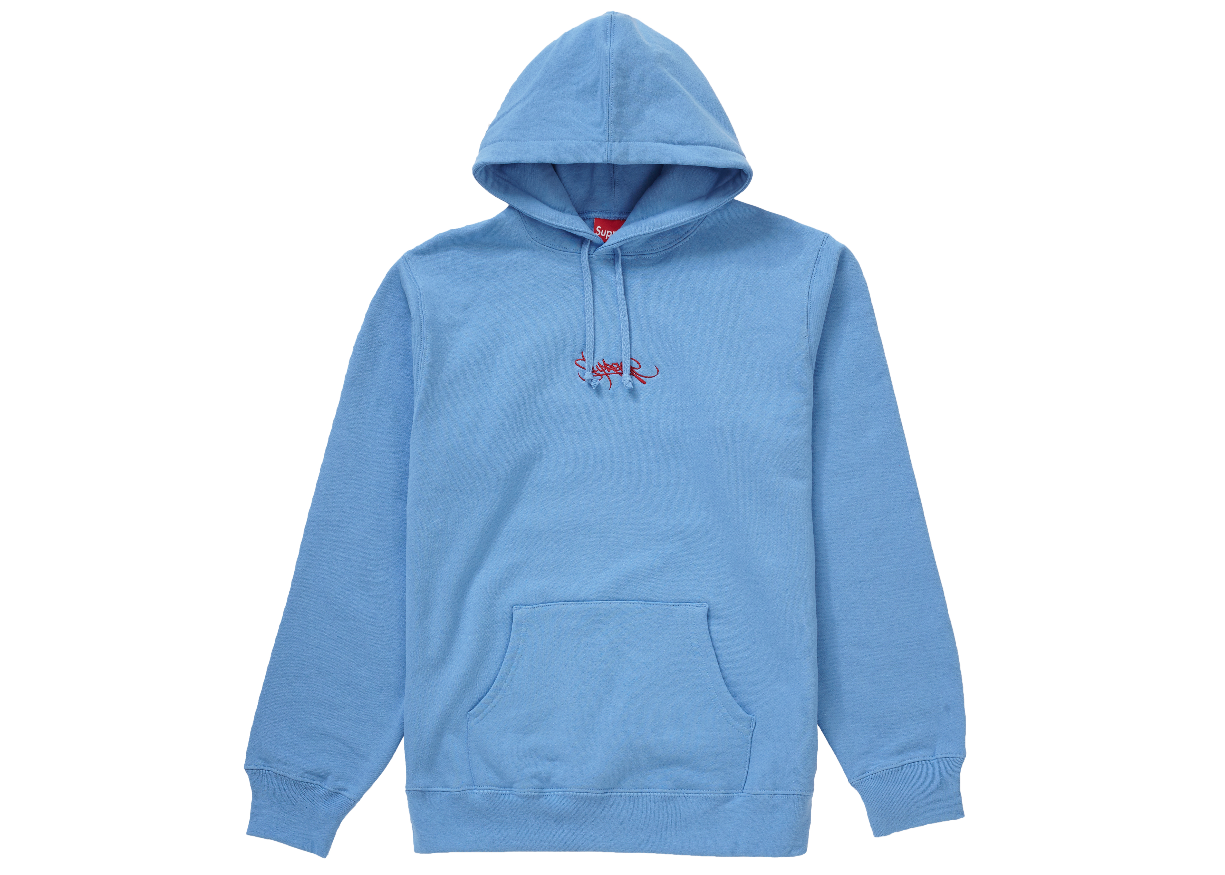 Supreme Tag Logo Hooded Sweatshirt Columbia Blue - SS19 メンズ - JP