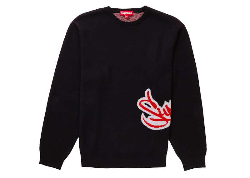 Supreme Tag Logo Sweater Black メンズ - SS19 - JP