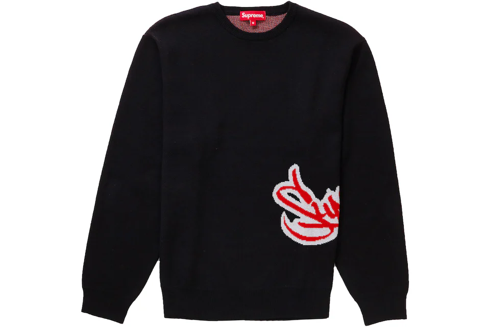 Supreme Tag Logo Sweater Black
