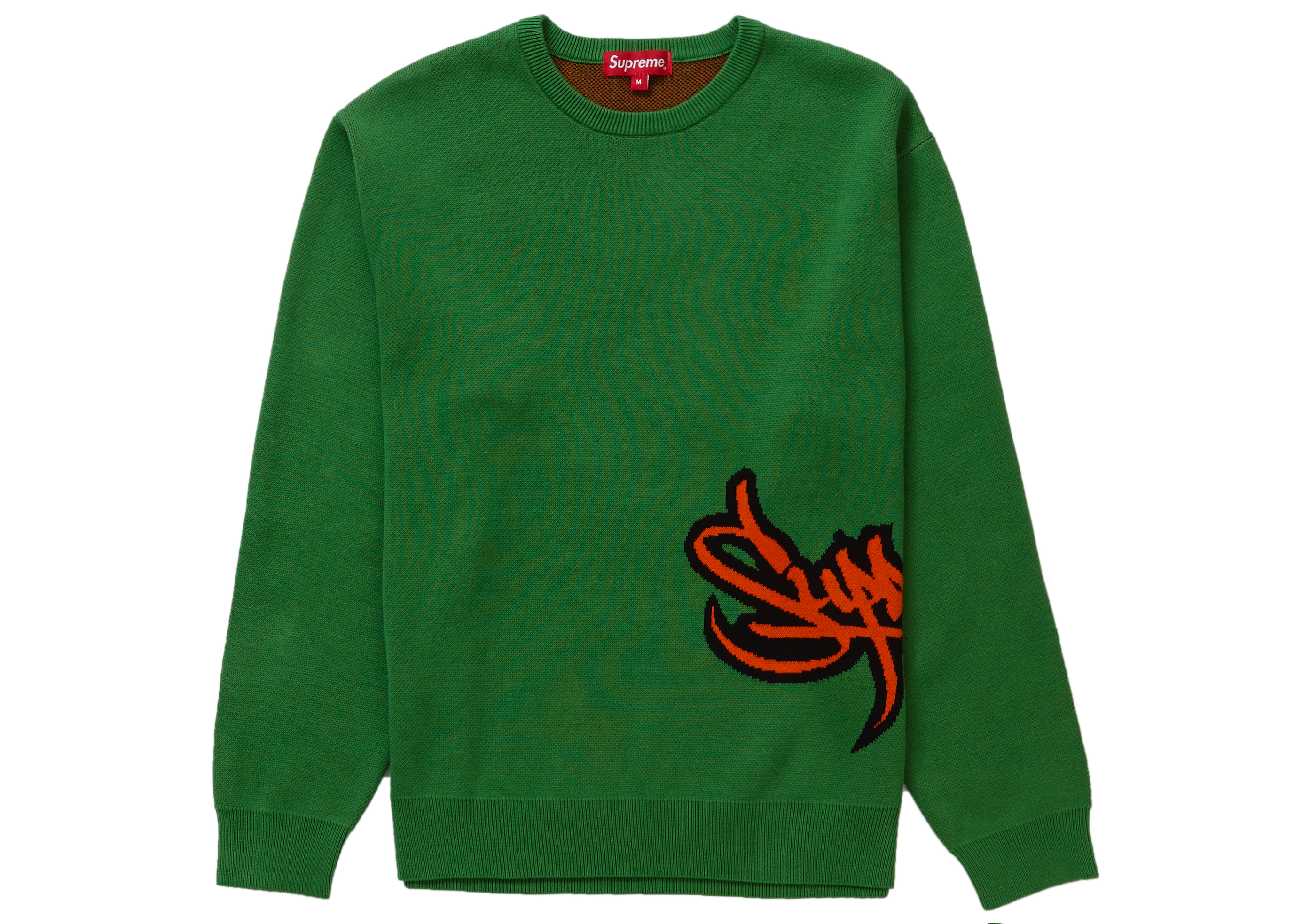 メンズsupreme tag logo sweater ss19 グリーン XL