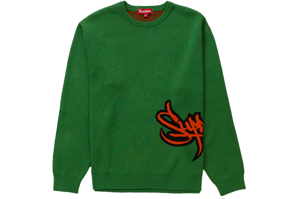Supreme Tag Logo Sweater Green