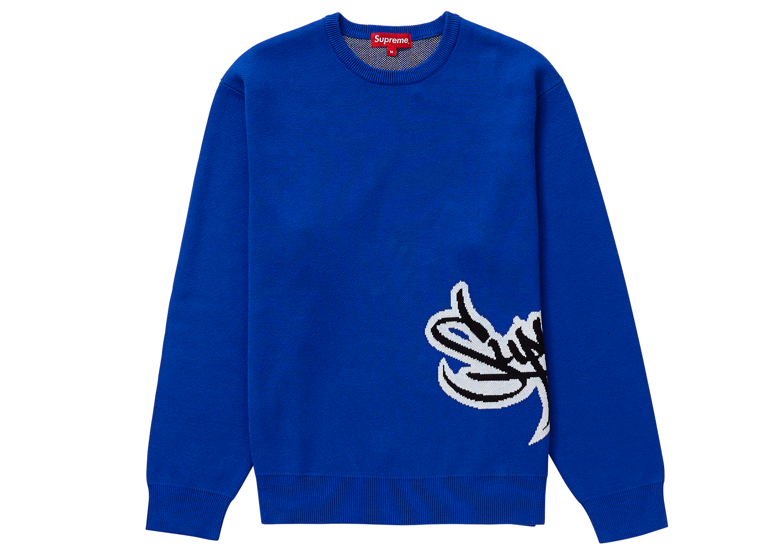 Supreme Tag Logo Sweater Royal Men's - SS19 - US