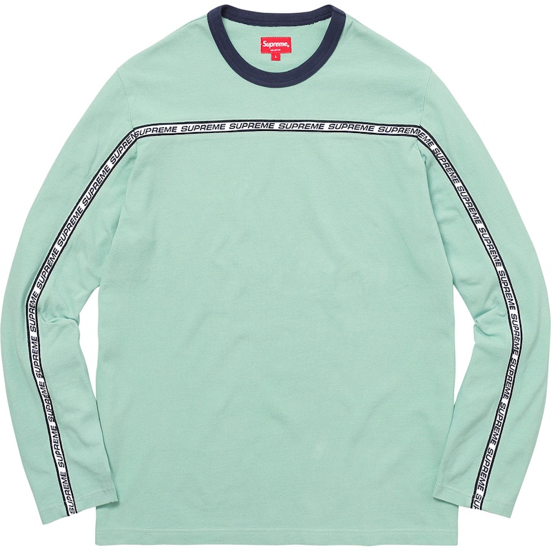 Supreme Tape Stripe L/S Pique Top Mint Men's - FW17 - US