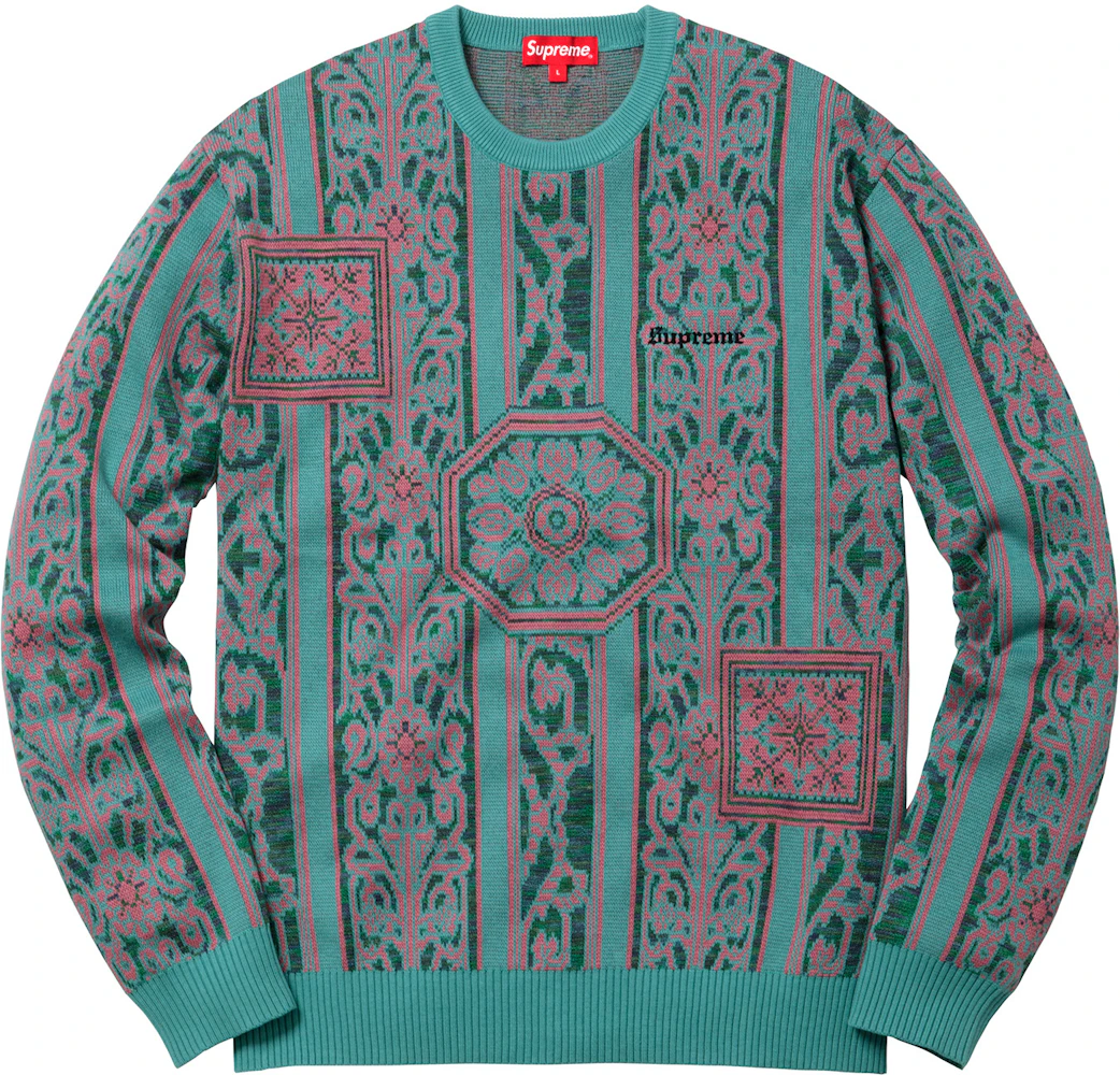 Supreme Tapestry Sweater Teal Men's - SS18 - US