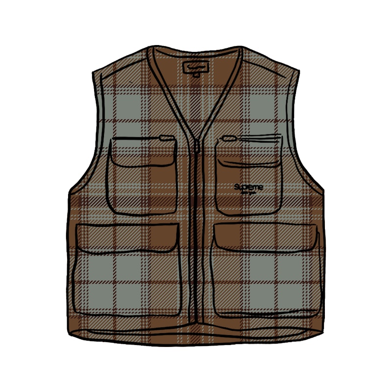 tartan flannel cargo vest