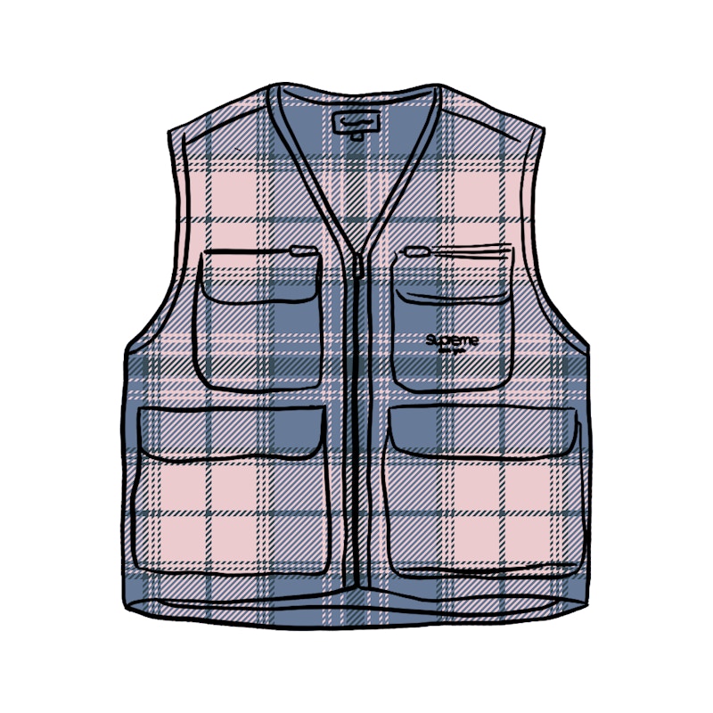 tartan flannel cargo vest