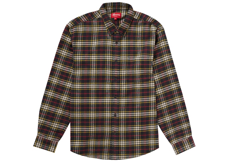 Supreme Tartan L/S Flannel Shirt Tan Men's - FW18 - US