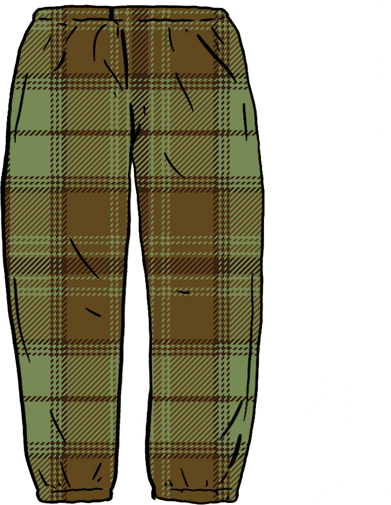 Supreme Tartan Flannel Skate Pant Green Men's - FW20 - US