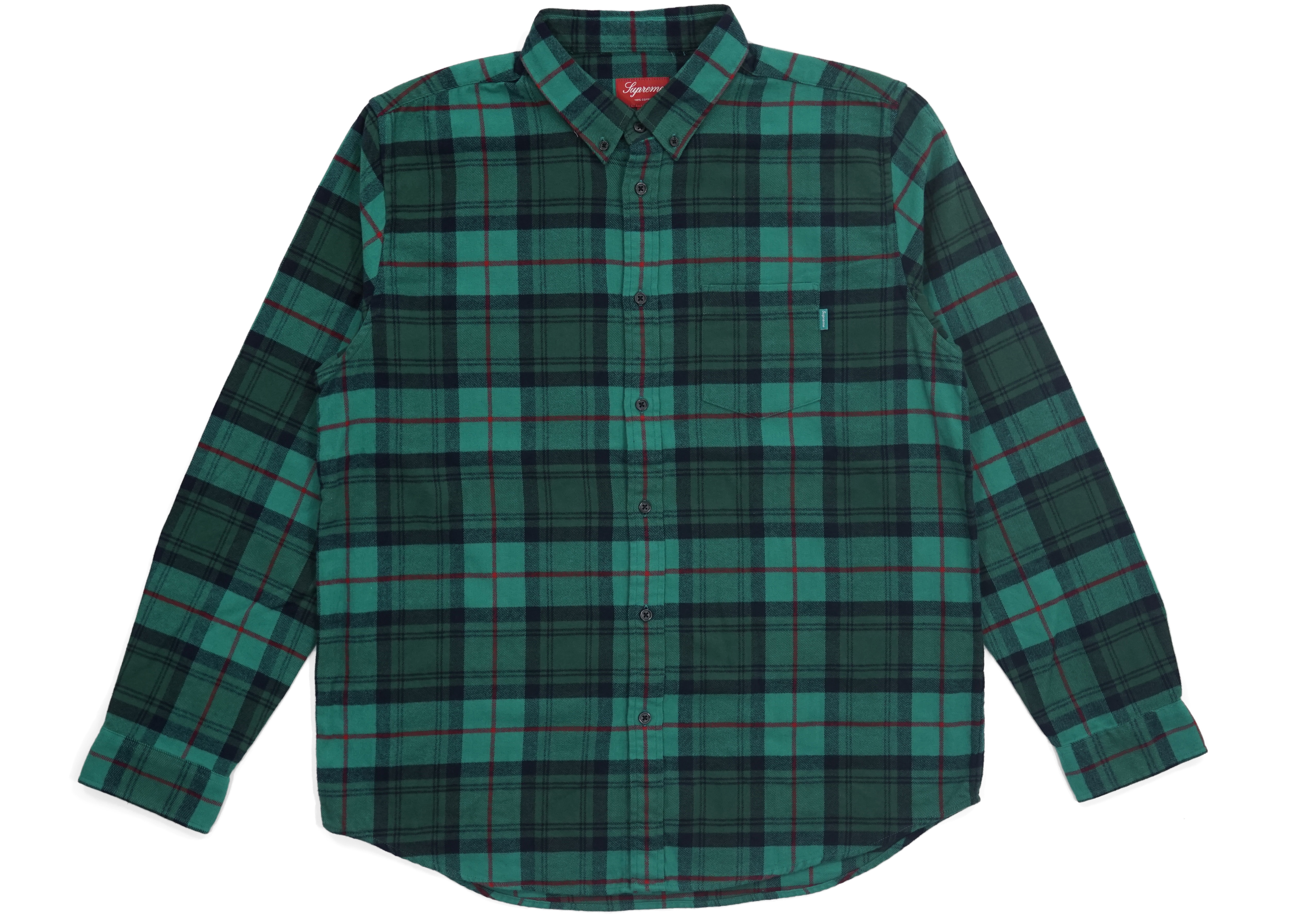 Supreme Tartan L/S Flannel Shirt Green Men's - FW18 - US