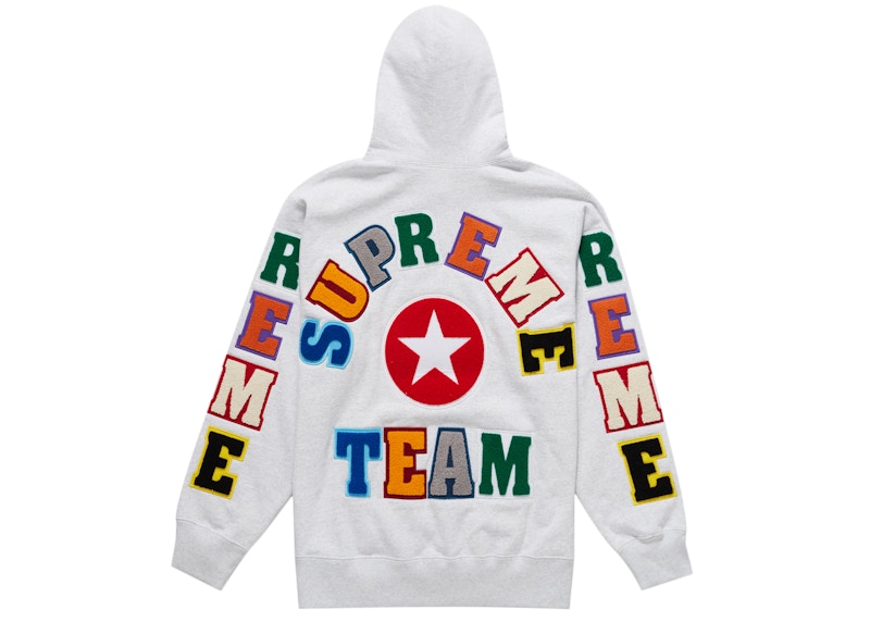 Supreme Team Chenille Hooded Sweatshirt Ash Grey Men's - SS22 - US