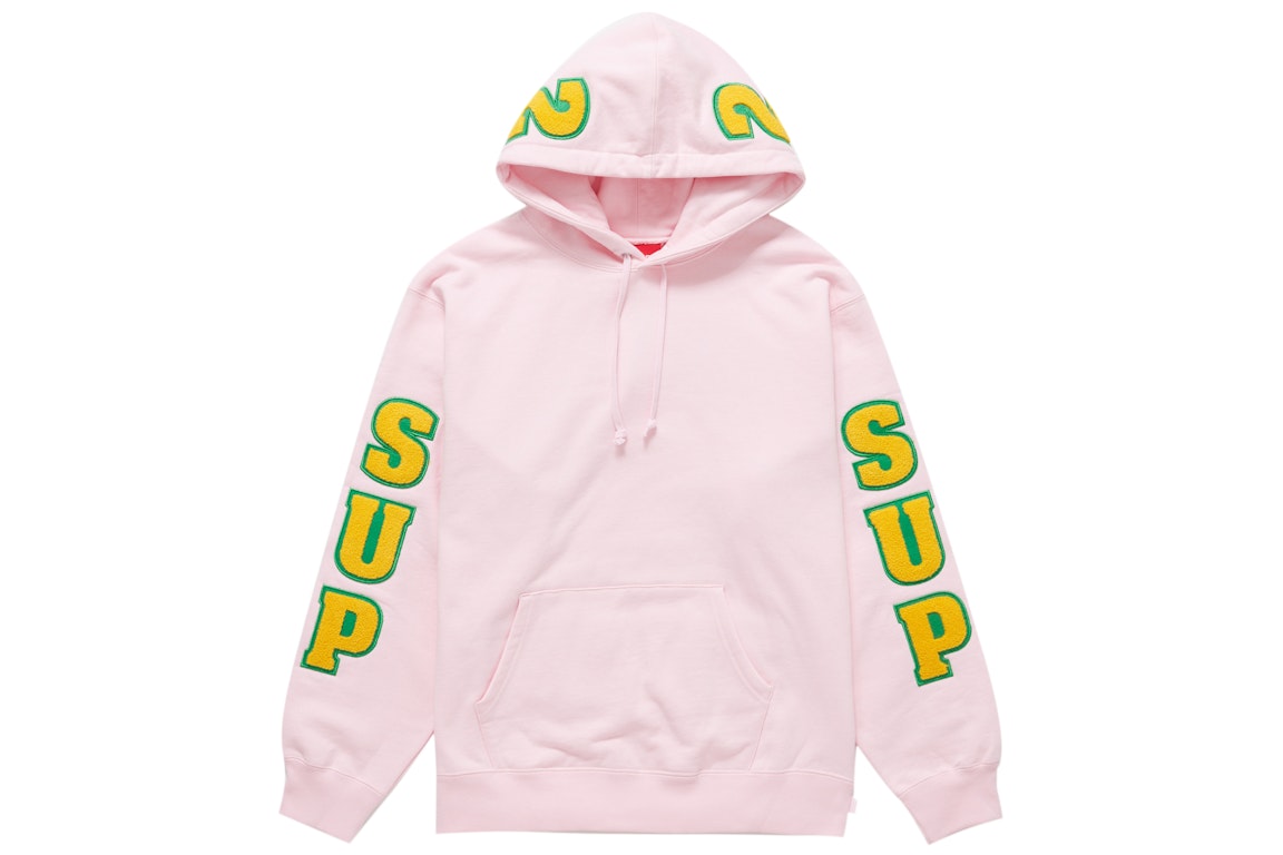 Pre-owned Supreme Team Chenille Hooded Sweatshirt Light Pink