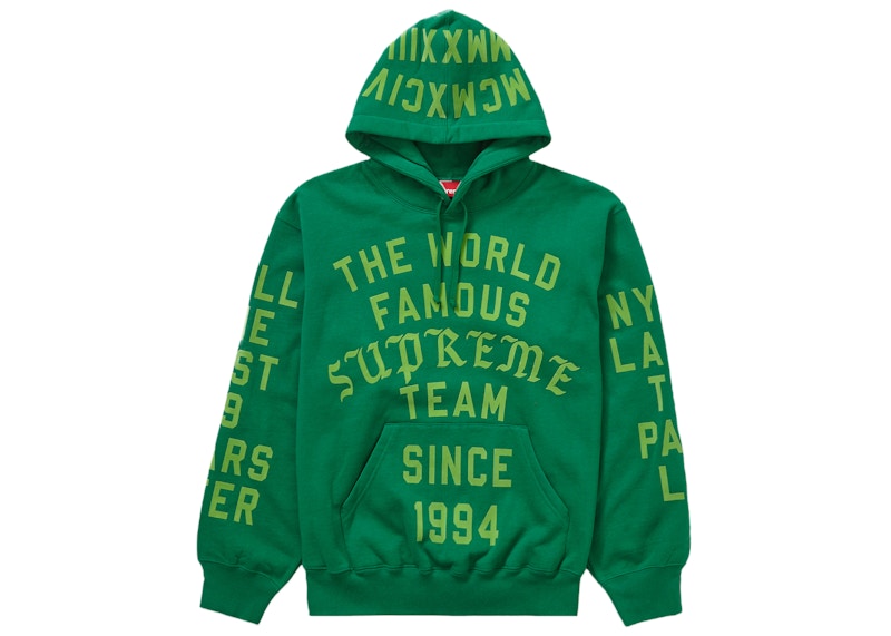 Supreme Team Flocked Hooded Sweatshirt Green Men's - SS23 - GB