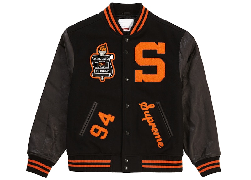 Supreme Team Varsity Jacket Black Men's - FW19 - US