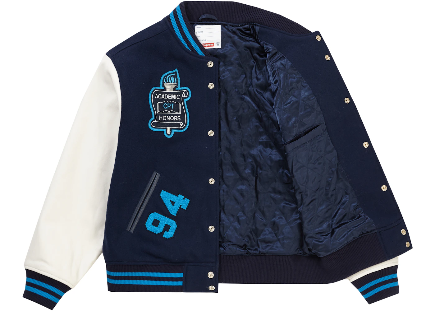 Supreme Team Varsity Jacket Navy Men's - FW19 - US