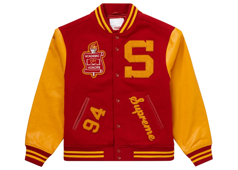 Supreme Team Varsity Jacket Red Men's - FW19 - US