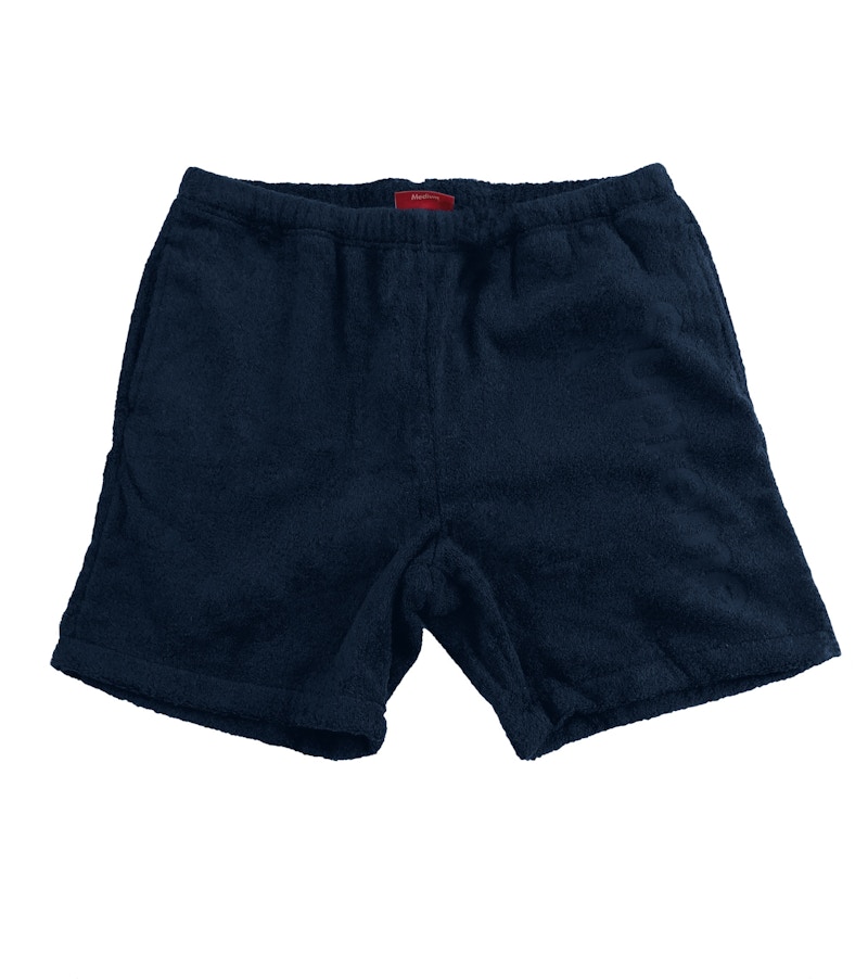 Supreme 18ss Terry logo short navy Mショートパンツ