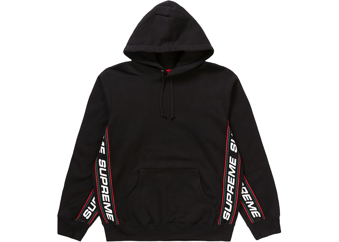 Supreme Metallic Rib Hooded Sweatshirt Black Supreme Text Rib