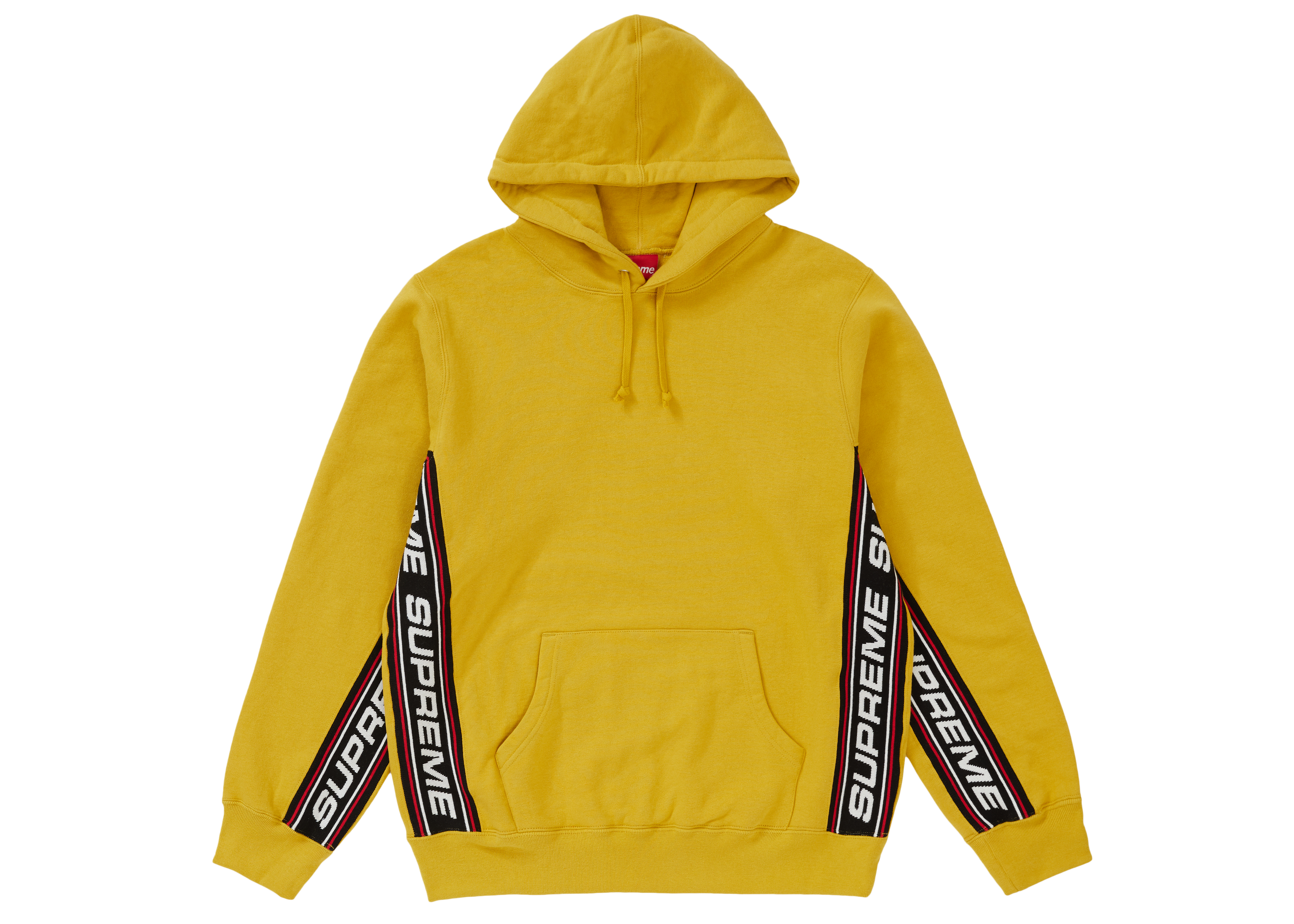 新品 S Supreme text rib hooded sweatshirt