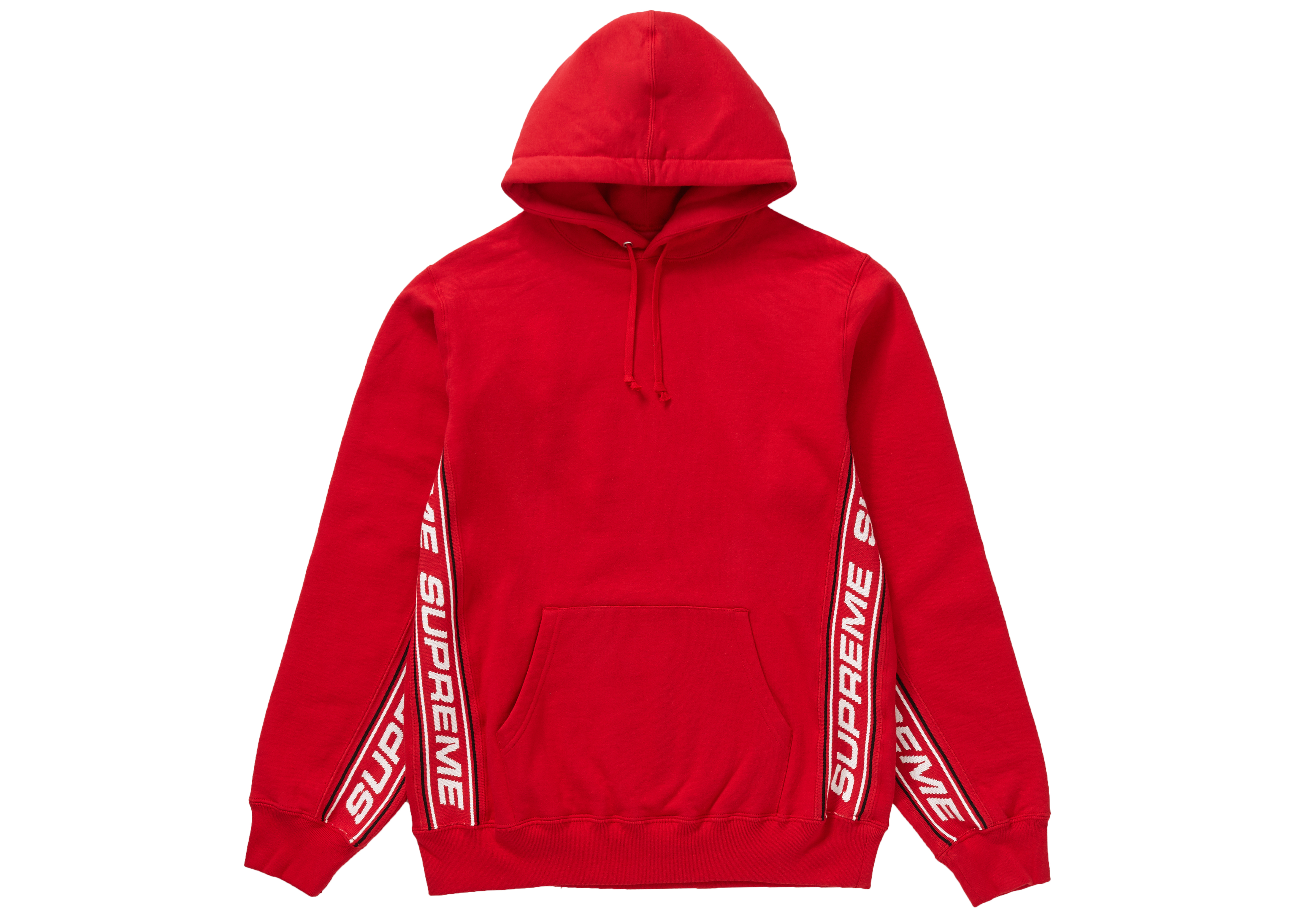 Supreme Text Rib Hooded Sweatshirt Red