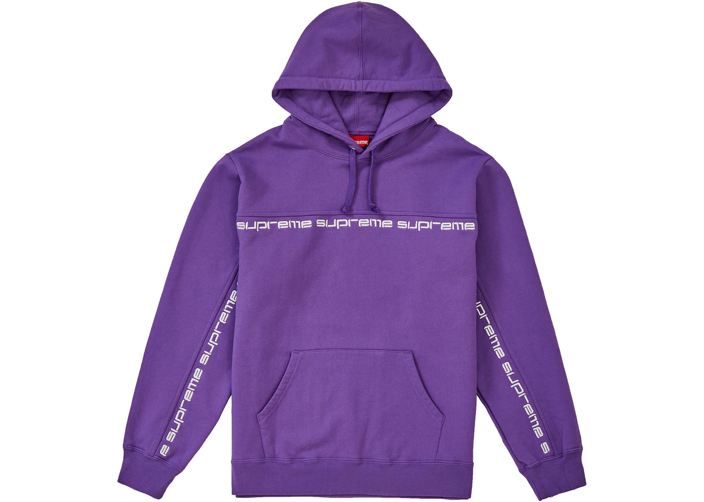Supreme Text Stripe Hooded Sweatshirt Violet Men's - FW18 - US