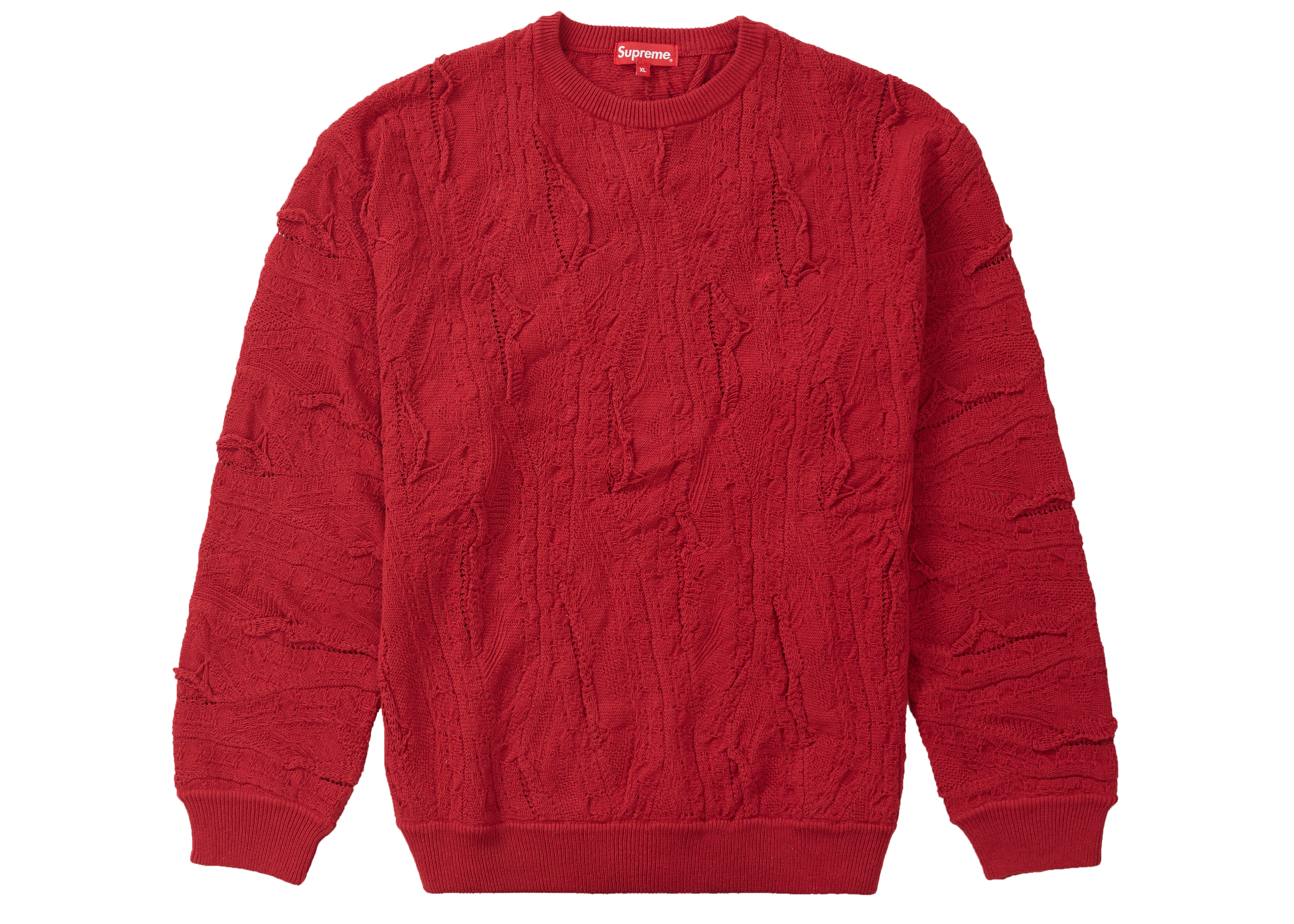 Supreme Textured Pattern Sweater Red - SS19 Men's - US