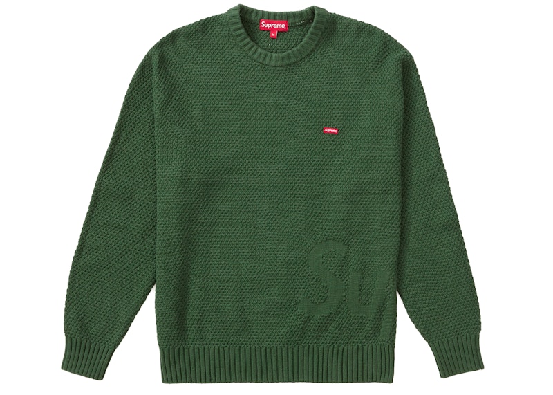 Supreme Textured Small Box Sweater Green メンズ - FW20 - JP