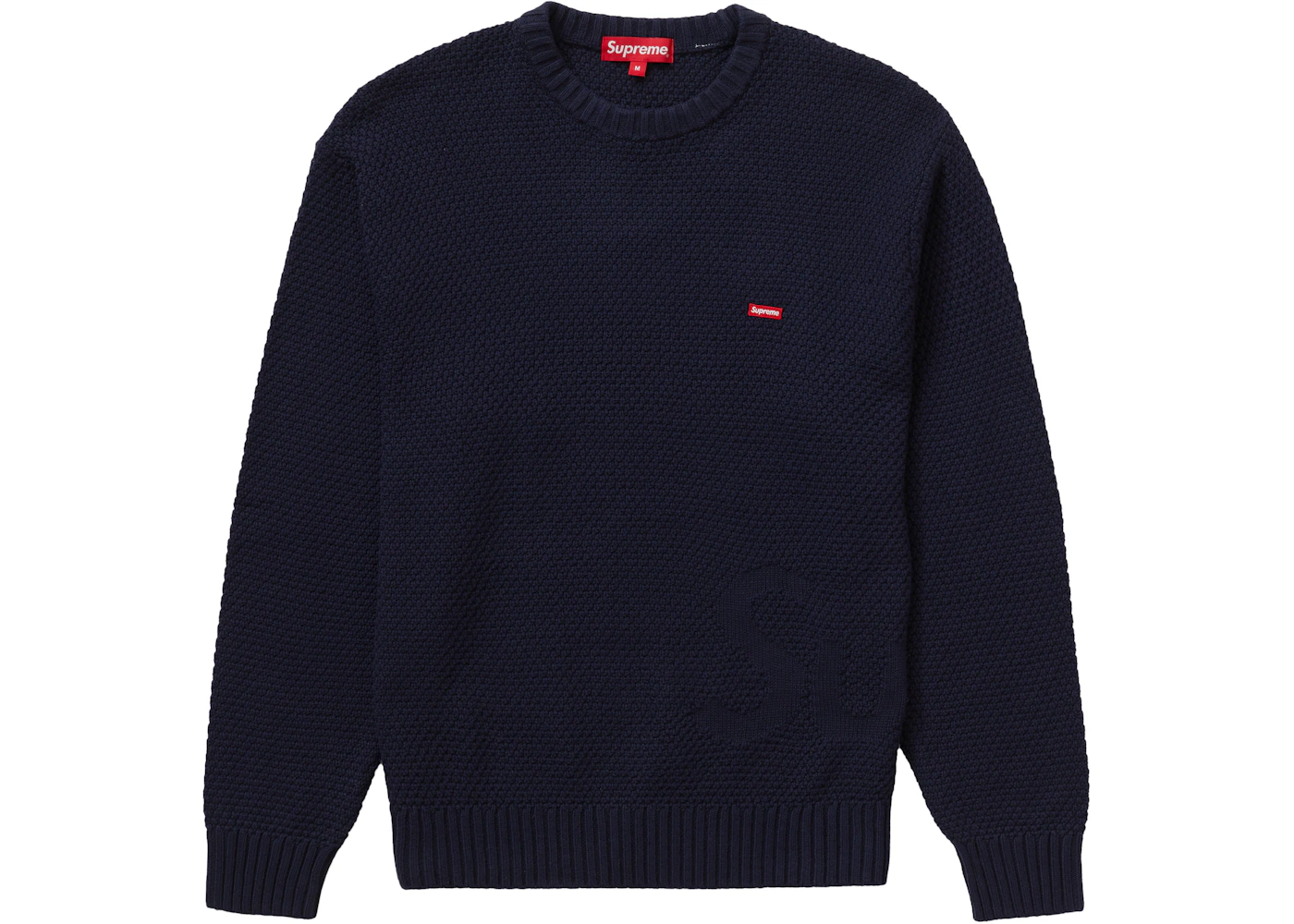 Supreme Textured Small Box Sweater Navy - FW20 Men's - US