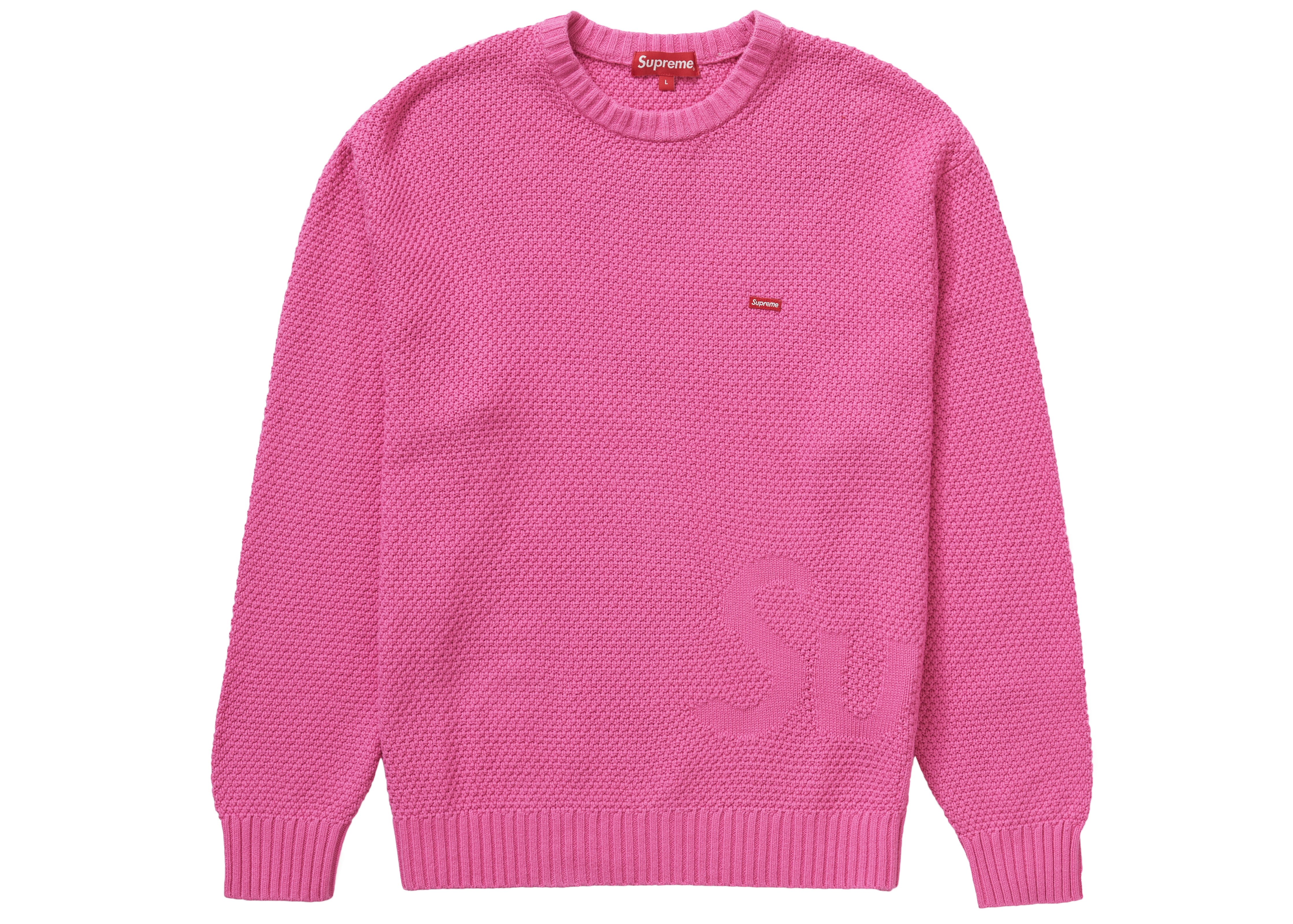 Supreme Textured Small Box Sweater Pink